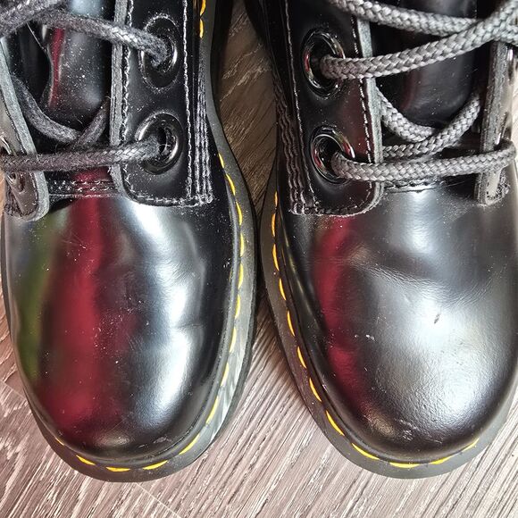 Dr. Martens Molly Platform Combat Boots Leather Women's Size 8 Y2K 90s Gloss - Picture 7 of 14
